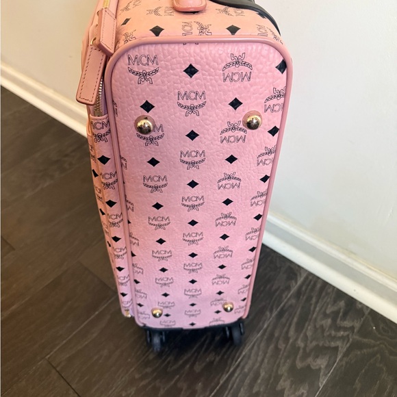 MCM Pink Logo Rolling Luggage - Picture 2 of 11